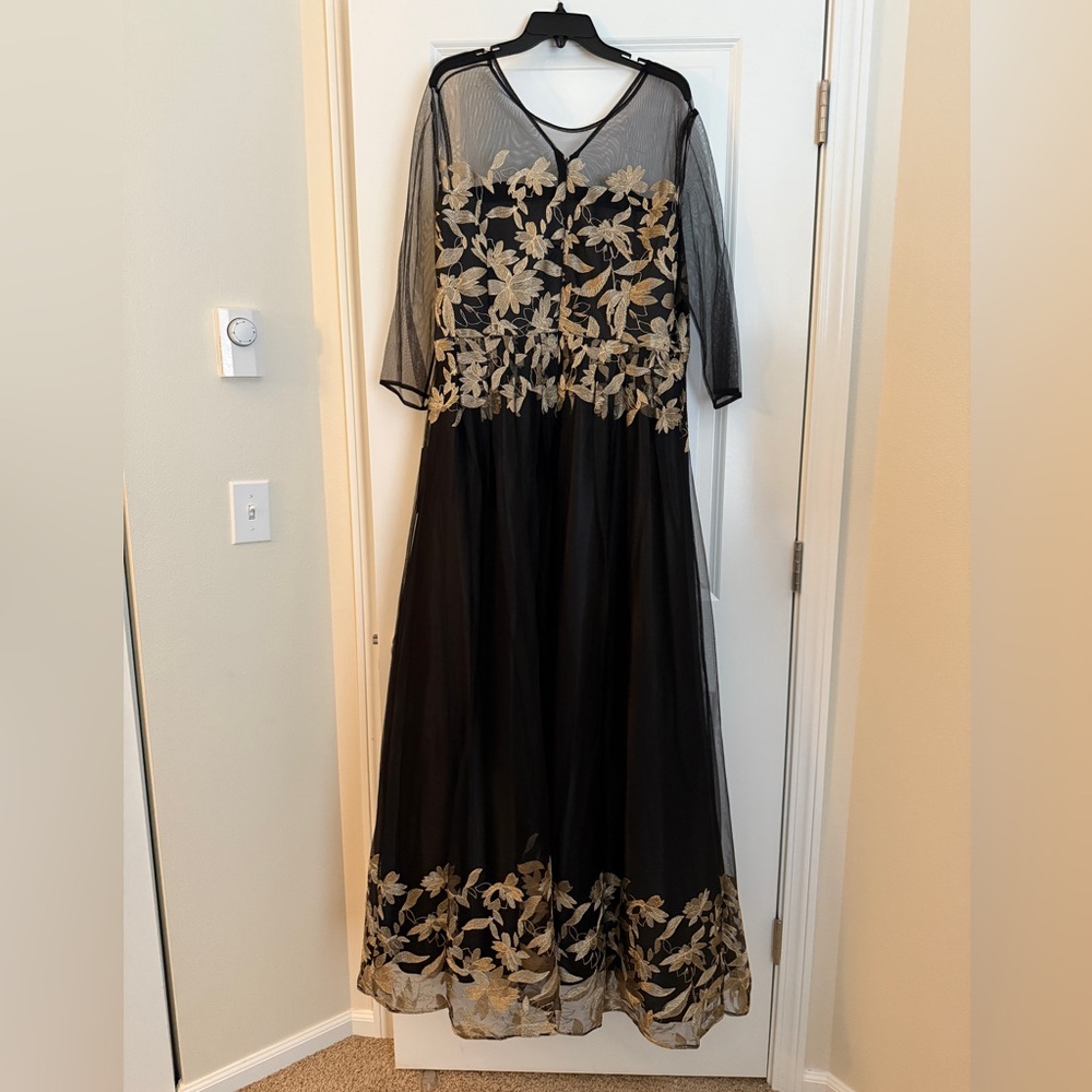 Elegant Black and Gold Gown